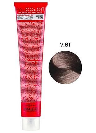 Крем-краска для волос с комплексом аминокислот palco 7.81 светло-русый коричнево-пепельный 100мл
