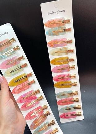 Аксесуар для волосся з мармуровим ефектом набір декоративних шпильок комплект кольорових шпильок глянсовим покриттям 12 шт