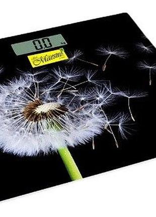 Весы электронные напольные maestro mr-1828 одуванчик со стеклянной платформой для взвешивания до 150 кг