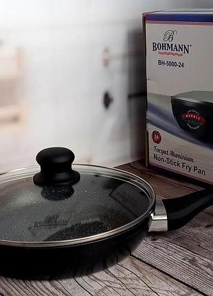 Качественная сковорода с антипригарным покрытием bohmann 26 см 5000-26-mrb сковорода для жарки с толстым дном