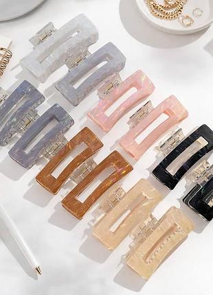 Прямоугольный краб зажим для волос из акрила минималистичный аксессуар для повседневных и вечерних причёсок 12 шт
