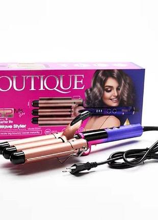 Плойка dsp xpro ds-20247 щипці на три хвилі для укладки волосся 45 вт розовий