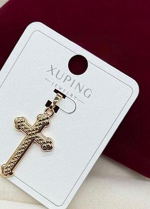 Жіночий хрест із медичного золота xuping під золото гіпоалергенний кулон підвіска хрестик гіпоалергенний