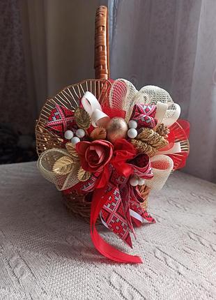 Декор на пасхальний кошик, прикраса на корзину