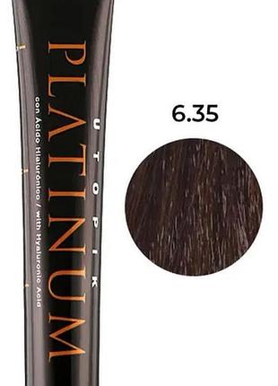 Професійна крем-фарба для волосся hipertin platinum 6.35 темний блонд золотисто-червоний 60 мл