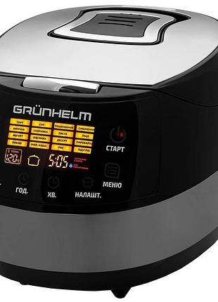 Мультиварка із сенсорним керуванням 5л 16 програм з таймером 860вт led дисплей grunhelm mc-16t чорний