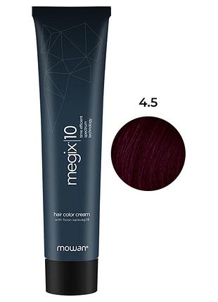 Краска для волос с низким содержанием аммиака megix10 mowan 4.5 средний коричневый махагони 100мл