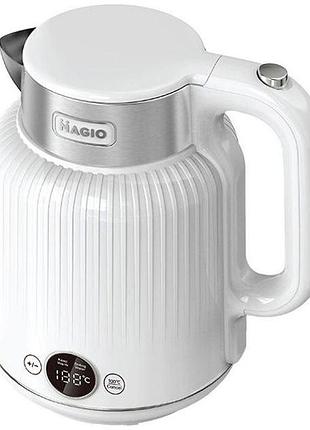 Електрочайник magio mg-508 чайник термос белый 1.7 л 1250 вт