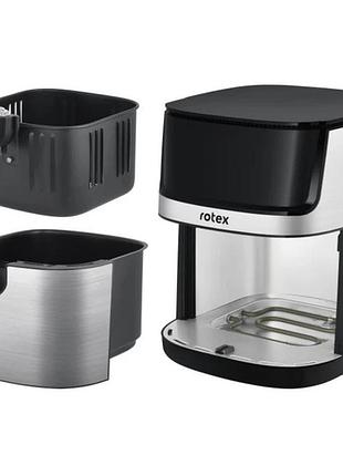 Мультипечь-фритюрница rotex rom770-xl up&downfry 7.5л антипригарное покрытие 8 программ 2000 вт черный