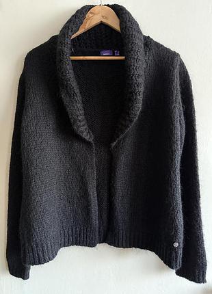 Жіночий чорний кардиган бренду mexx з коміром-шалькою. розмір l-xl