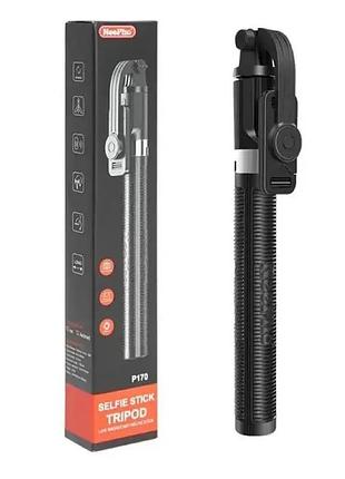Монопод-штатив neepho p170 тринога для телефону, фотоапарата, екшен камери з bluetooth-пультом чорний