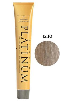 Професійна стійка крем-фарба для волосся hipertin platinum 12.10 супер-блонд попелястий інтенсивний 60мл