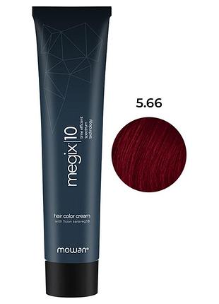 Краска для волос с низким содержанием аммиака megix10 mowan 5.66 светло-красный коричневый 100 мл