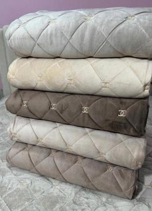Покрывало-стеганное «шанель» серое велюр-коттон размер 2,20×2,40 м для кровати