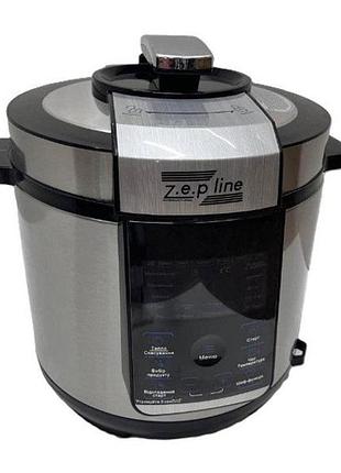 Мультиварка скороварка zepline zp-125 йогуртниця 29 програм чаша 7л 3000вт сріблястий/чорний
