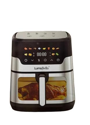 Аерофритюрниця lumabella lb-60030 з конвекцією та таймером для смаження без олії 12л 2600 вт чорний