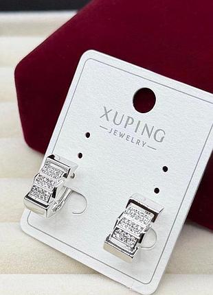 Серьги гипоаллергенные медицинское золото для уха xuping бижутерия с камнями женские серьги кольца с камнями