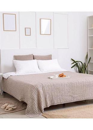 Вязаный плед косы soft латте тм прованс