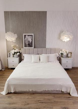 Плед вязаный cotton молочный тм прованс