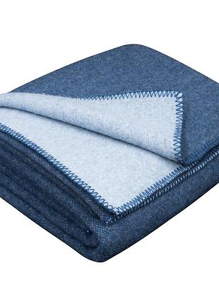 Плед-одеяло шерстяное синие/голубое love you 150 х 215 см