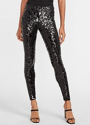 Крутые велюровые в паетки лосины леггинсы bsb collection