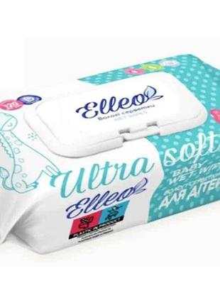 Влажные салфетки 120шт детские алоэ (клапан) тм elleo