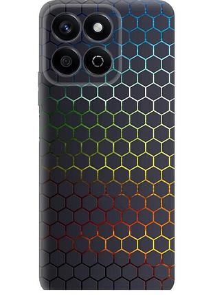 Чехол силиконовый на телефон huawei honor play 60 plus переливающиеся соты "498u-4109-58250"
