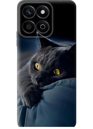 Чехол силиконовый на телефон huawei honor x7c дымчатый кот "825u-3874-58250"