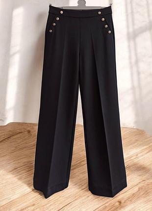 Стильні трикотажні прямі широкі брюки з гудзиками next.