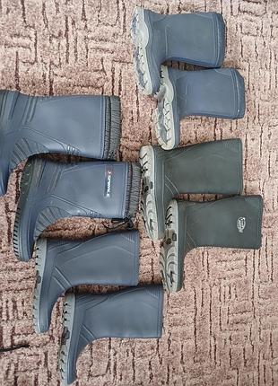 Резиновые детские утепленные тепломатериалом и не утепленные сапоги spirale (италия), размер 33, стелька 21,5 см и 36, стелька 23 см, 38 (24 см)