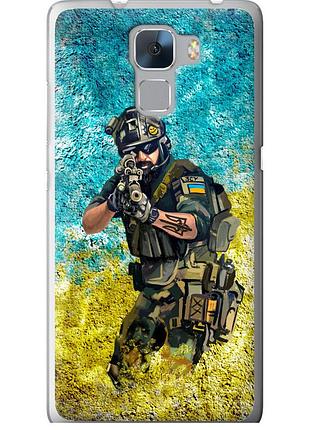 Чехол силиконовый патриотический на телефон huawei honor 7 воин зсу "5311u-138-58250"