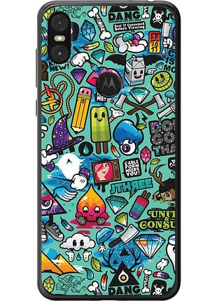 Чохол силіконовий на телефон motorola one стікер бомбінг 1 "693u-1589-58250"