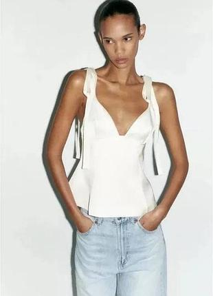 Шикарный топ блуза корсетного типа с бантиками