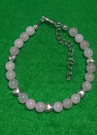 Браслет рожевий кварц.