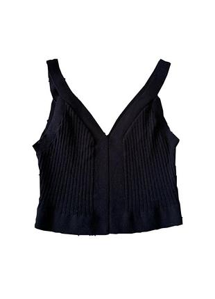 Кроп топ h&m чорний з рельєфною текстурою розмір l