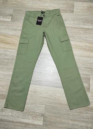 Мужские новые брюки карго boohoo man размер 28 straight leg