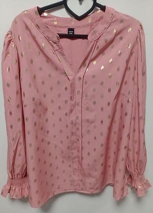 Блуза 
колір пудра, золотий горошок