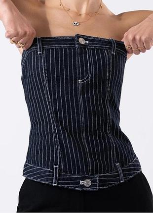 Джинсовий топ zara в смужку