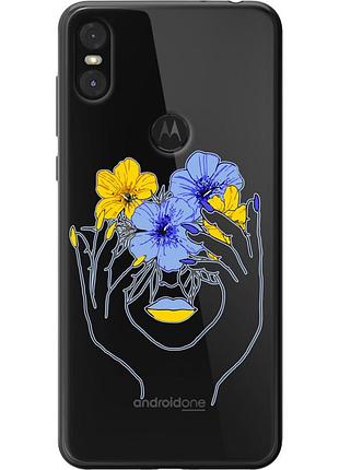 Чехол 2d пластиковый патриотический на телефон motorola one девушка v4 "5276t-1589-58250"