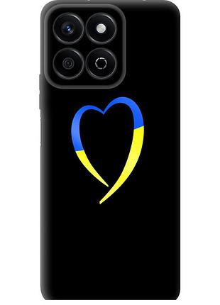 Чехол силиконовый патриотический на телефон huawei honor play 60 plus жёлто-голубое сердце "885u-4109-58250"