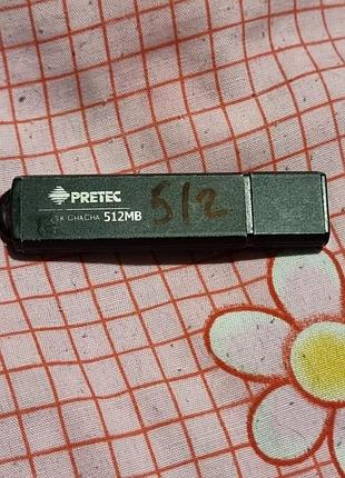 Флешка slc 512 мб (не гб) pretec 7.73/13.9 черная