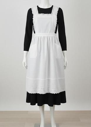 Эксклюзивный винтажный фартук ручной работы: премиум лен ,хлопок и ришелье, прошва