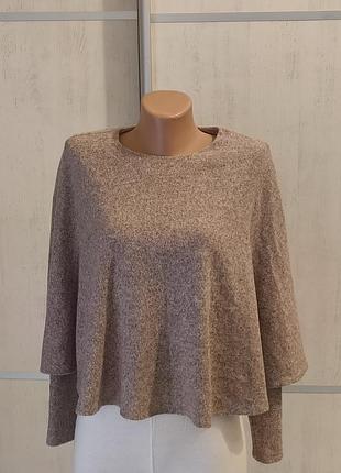 Пончо свитер в стиле кейп zara