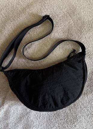 Сумка-бананка uniqlo оригінал, юнікло чорна сумка нейлон