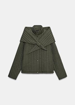 Стьобана куртка зі знімним шарфом zara