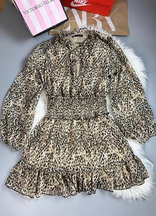 Плаття сукня принт лео платье принт лео зара zara s