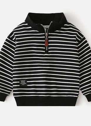 Поло 102, р.90,100,110,120,130,140, бавовна, чорний смужка