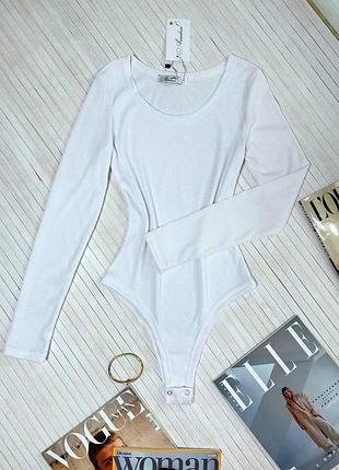Жіночий стильний боді на довгому рукаві 5075