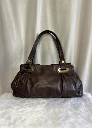 Шкіряна шоколадна сумка бренду jasper conran