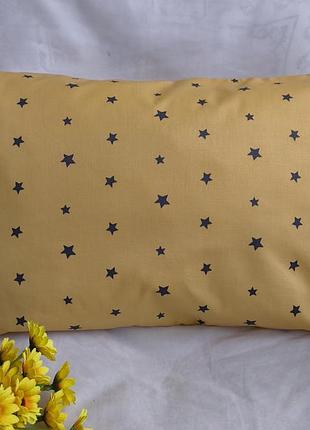 Наволочка 50*70  гірчична  зірочки з тканини бавовна для постілі, дитячі наволочки
